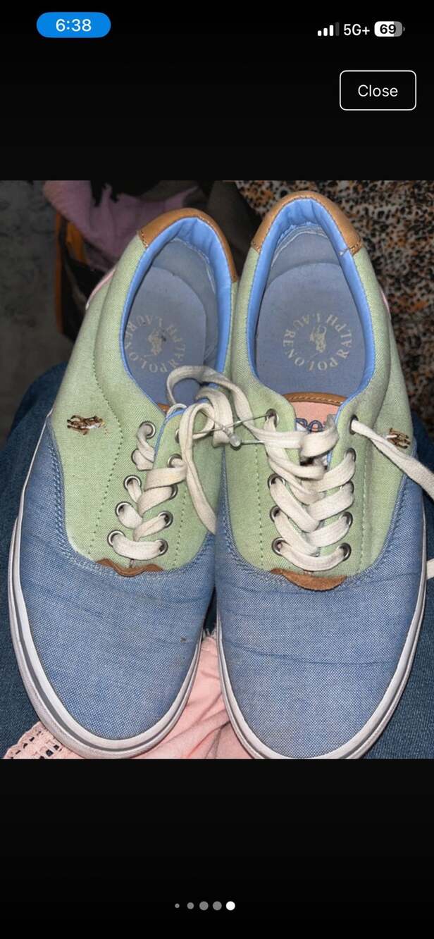 Polo Ralph Lauren Pastel Color Block Canvas Low Top Sneakers Blue Mint Pink Tan